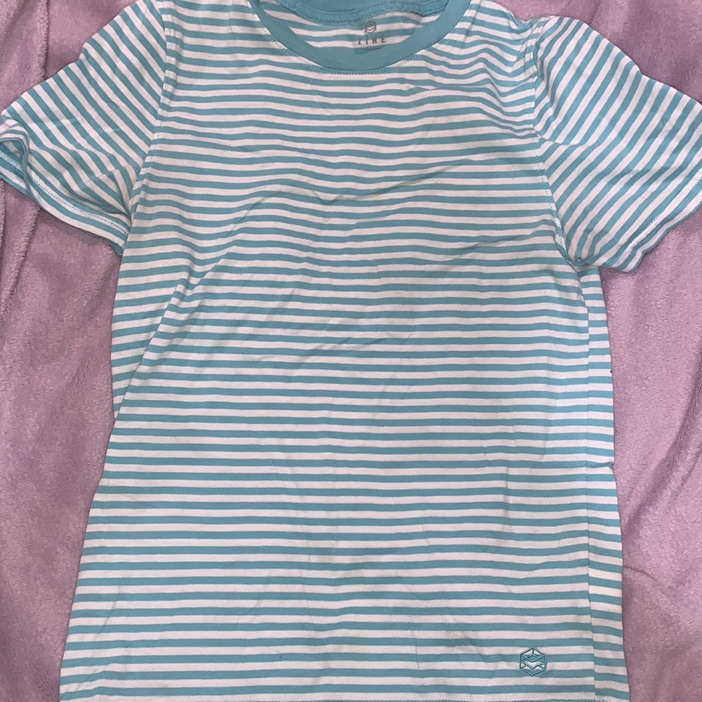 Blue and white striped shirt